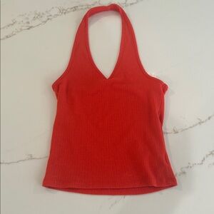 American Eagle Outfitters Vibrant Red Ribbed Top